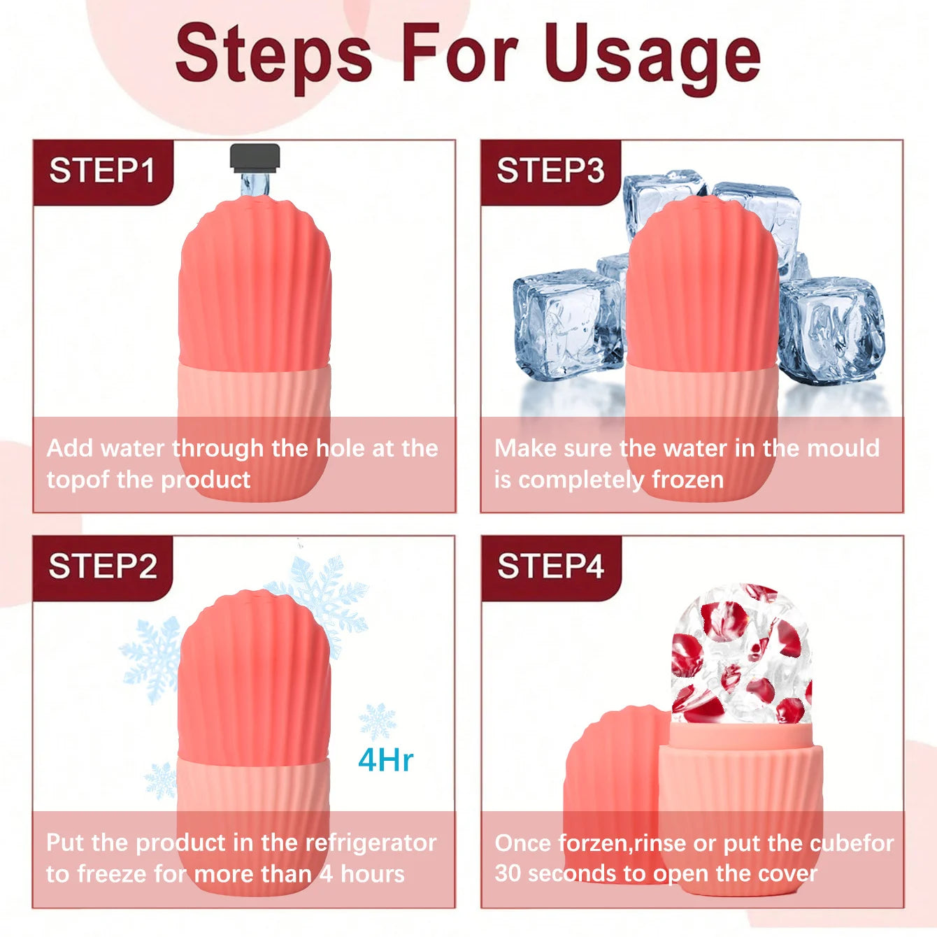 8-piece Home Facial Care Set - Resin Roller, Ice Mask Device, Cleansing Brush, Toiletry Bag Full Set
