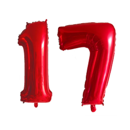 2Pcs 32 Inch Gold Silver Black Blue Red Helium Foil Number Balloon 16 17 18 19 20 21 Happy Birthday Party Decoration Supplies