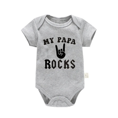 Born To Rock Newborn Baby Short Sleeve Cotton Baby Bodysuit Cute Baby Boy Clothes Jumpsuit Infant Outfit Baby Body Rock Onesie