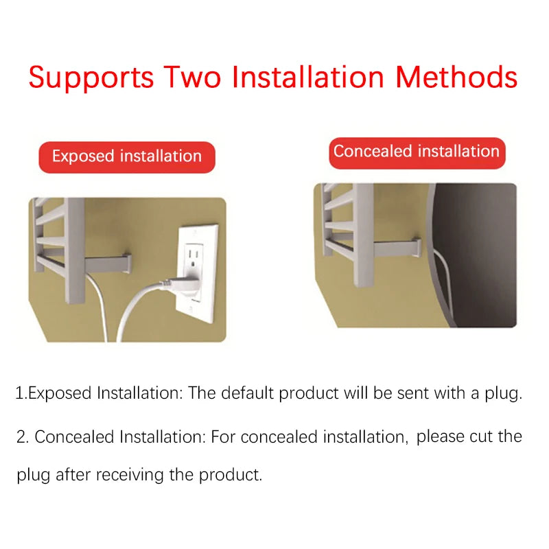 OXG Electric Heated Towel Rack Wall Mounted Bathroom Towel Warmer Dryer Heater 3 Bars Timer Touch Control WiFi Energy Saving