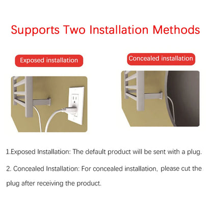 OXG Electric Heated Towel Rack Wall Mounted Bathroom Towel Warmer Dryer Heater 3 Bars Timer Touch Control WiFi Energy Saving