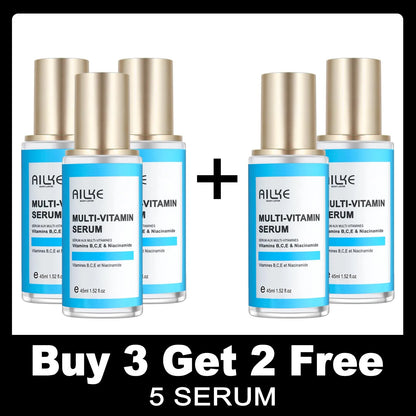 AILKE Multi Vitamin Brightening Skin Care Set, With Vitamin C E B5, Hydrating, Anti Dark Spots, Wrinkles, Even Tone for Women
