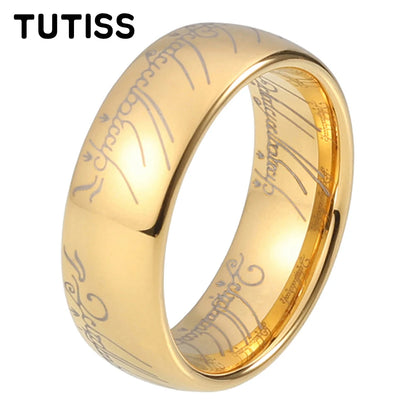TUTISS 6/8mm Men Women Popular Engraving Ring Tungsten Wedding Band Domed Polished Stocks On Hand