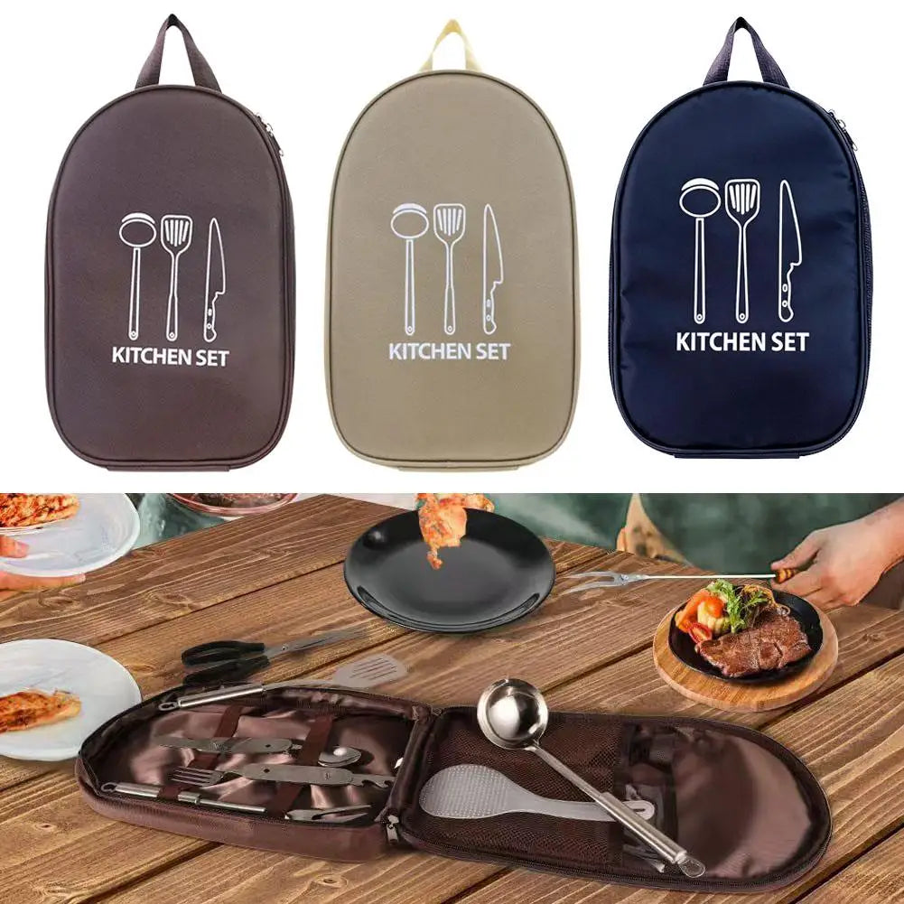 Camping Kitchen Utensil Organizer Bag,Waterproof Travel Storage Pouch for Cooking Tool,Organizer Pouch for Outdoor Cooking Tools