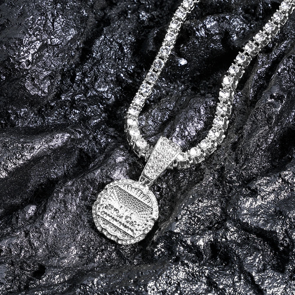 Last Supper Pendant Necklace | Iced Out 4mm Tennis Chain | Men's Hip Hop Jewelry