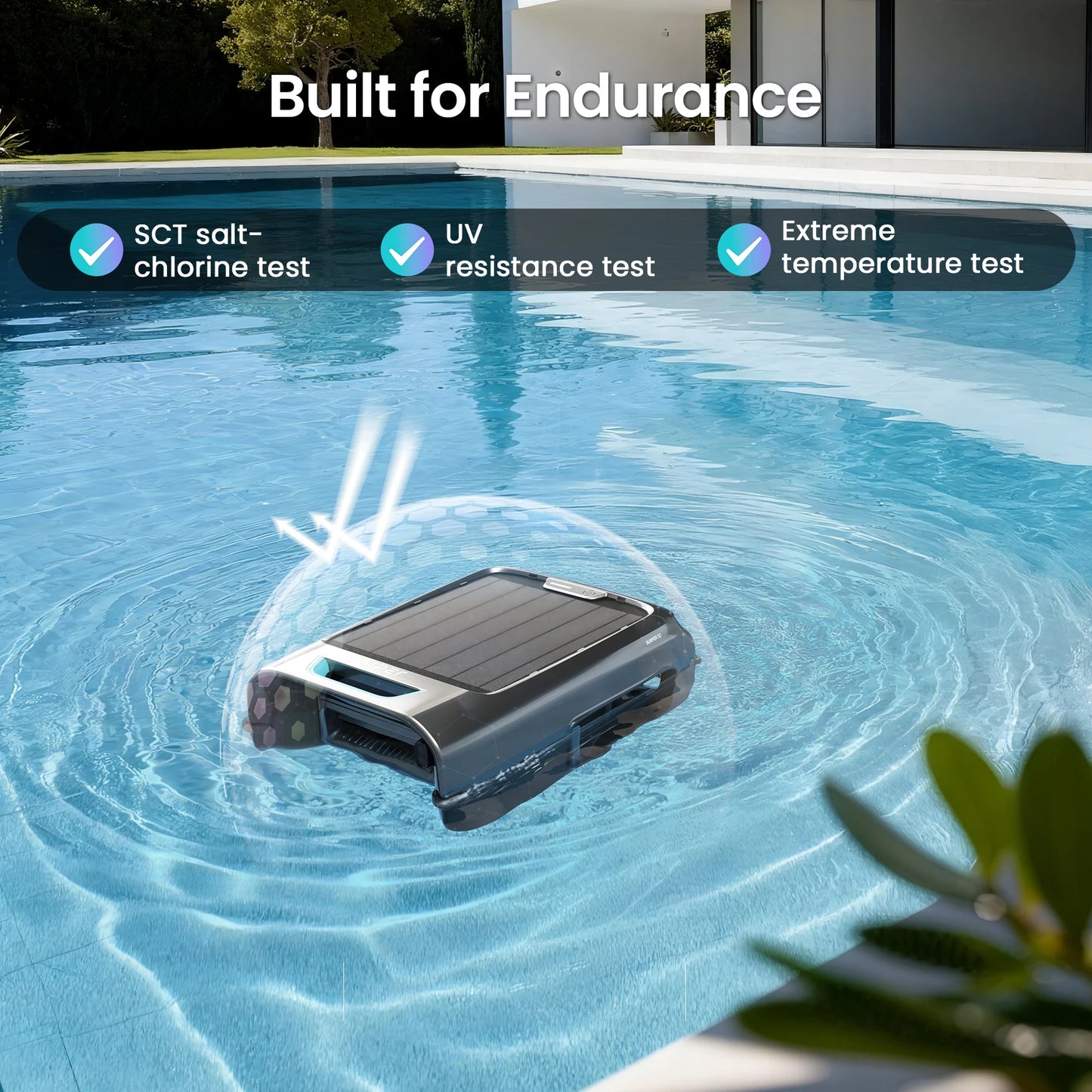 Refurbished AIPER EcoSurfer S2 Solar Powered Pool Surface Skimmer Robot with APP Support, 24/7 Continuous Cleaning, Dual Charging Modes, Smart Obstacle Avoidance, 150-um Filtration, OTA Upgrade