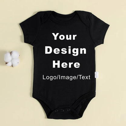 DIY YOUR Deisng Newborn Customization Bodysuit Long Sleeve & Short Sleeve Jumpsuit Simple CUSTOM TEXT Baby Romper