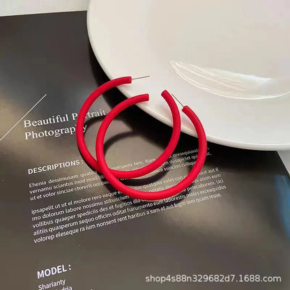 Simple Big Round Star Heart Hoop Earrings For Women Geometric Plastic Exaggerated Earring Hyperbole Trendy Ring Earrings Jewelry