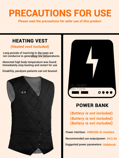 Intelligent Heating Vest, 16-Heating Zones, 2-Switches, 3-Speed Adjustable, Suitable For Outdoor Activities, Indoor Work, Hiking