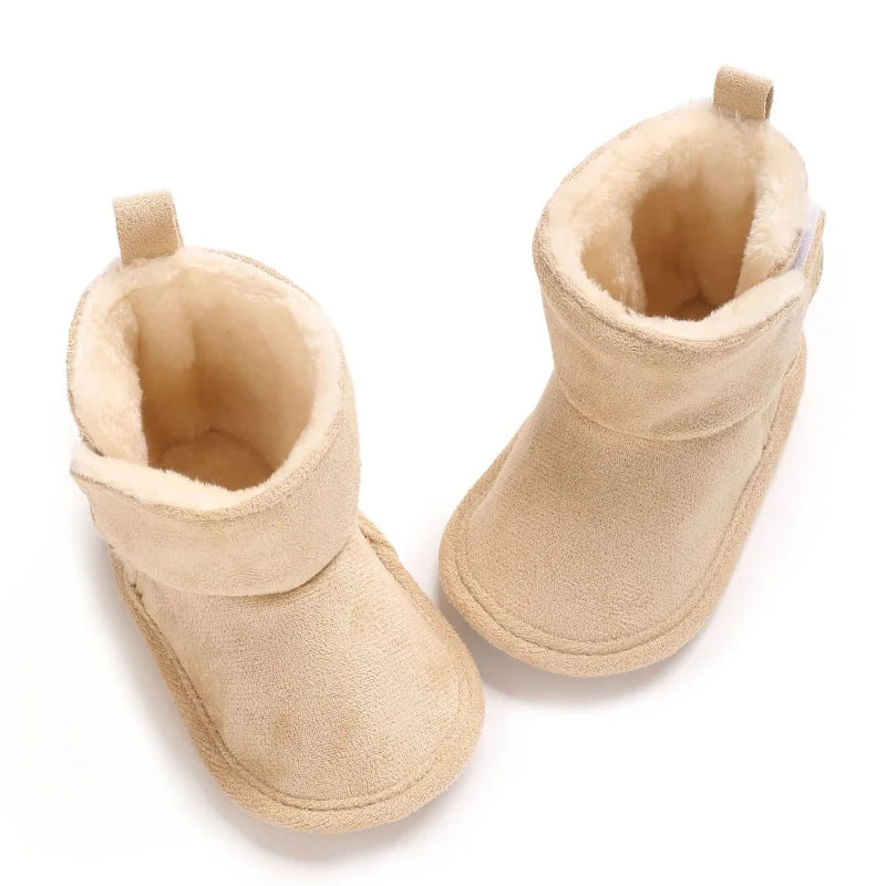 Winter Warm Snow Boots, Soft Sole Velcro Footwear, Baby Learning Walk Shoes for Newborn Infants 0-18M