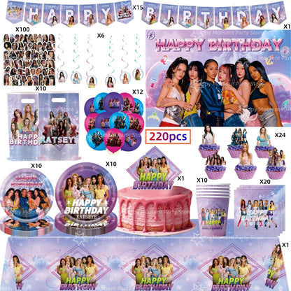Kpop Katseye Party Decoration Tableware Tablecloth Cup Plate Napkin Sticker Bags Balloons Baby Shower Kpop Party Favors Supplies