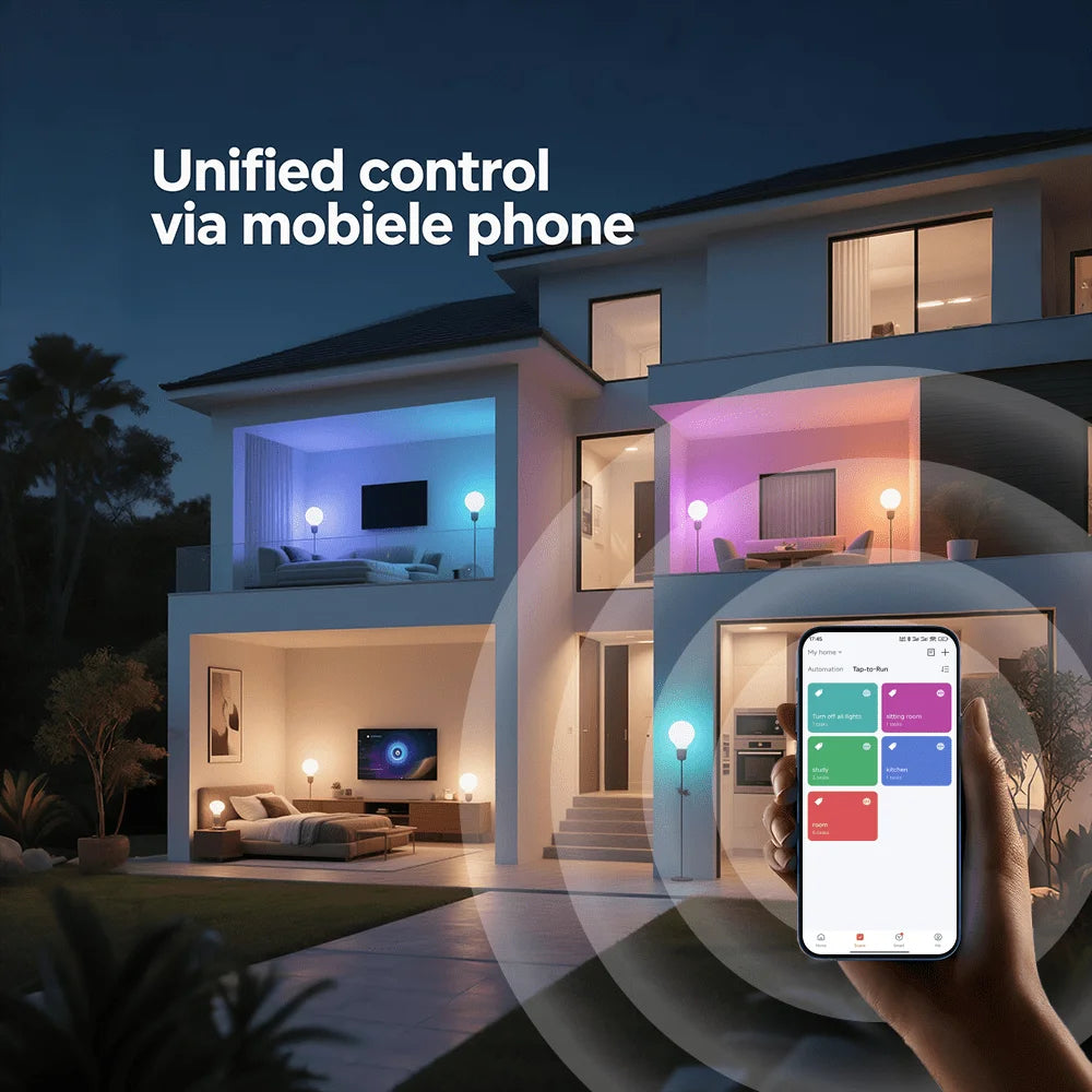 4pcs, Smart Bulbs, Smart Light Bulbs RGBCW LED Color Changing BuIbs Smart Home Devices With Dimmable Music Sync, Led Lights For Bedroom Wireless Light Bulbs With App Control, Suitable For Scenarios Such As Bedrooms And Living