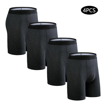 4pcs Long Boxers for Men Underwear Plus Size Men's Panties Sexy Long Leg Underpants Cotton Mens Boxer Shorts Fashion Male Trunk