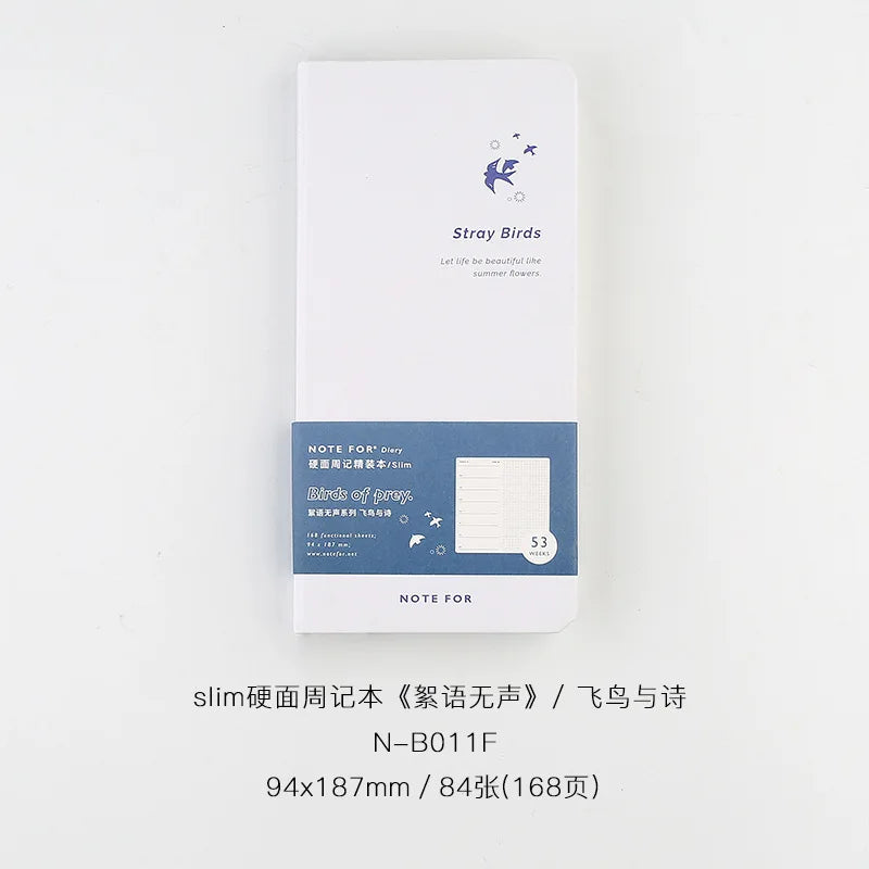 Kawai Self Filled Weekly Diary Notebook Silent Literary Forest Style Fresh Retro Slim Weekly Plan Book Office School Supplies