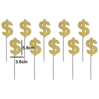 Dollar Cake Topper Car Figurine Money Cake Decorations For Richman Birthday Party Supplies Rich Money Dollar Theme Party Decors