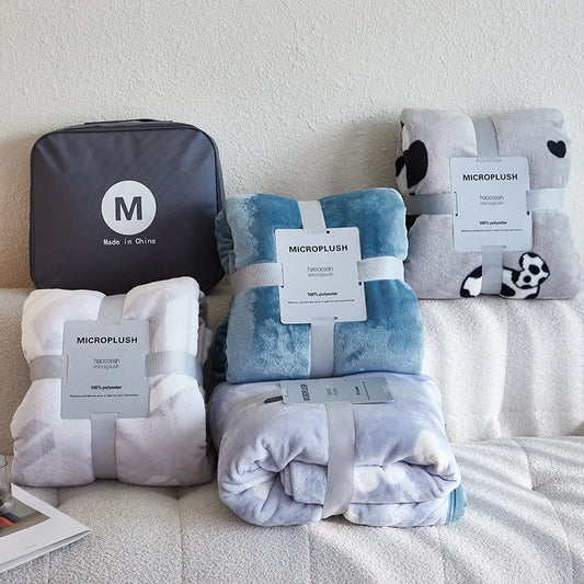 European-Style Solid Color Flannel Blat Blankets Cross-Border Wholesale Soft Cozy Solid Hues Decorative Home Textiles
