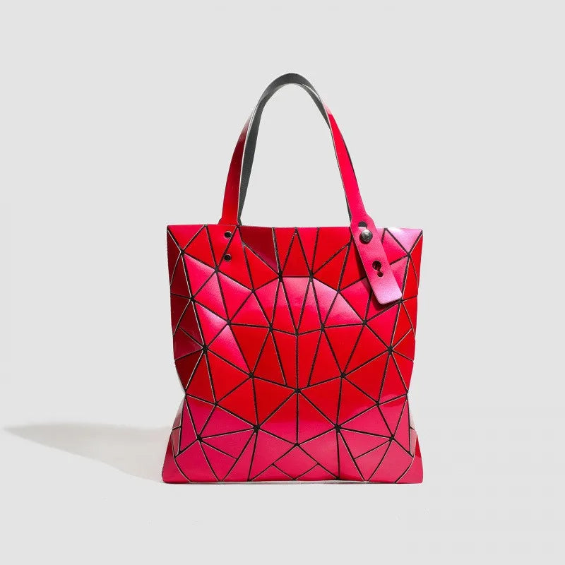 2026 Summer New Trendy Geometric Patchwork Rhombus Tote Bag Versatile Large Capacity Floral Handbag Shoulder Shopping Bag