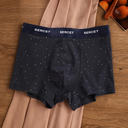 1/3PCS 95% Cotton Soft Boxers Striped/Dot/Plaid Knit Man Underwear Autumn Breathable Antibacterial 3D Mesh Crotch Men's Panties