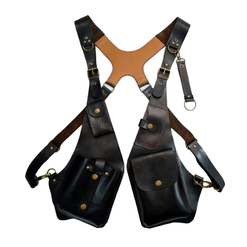 Retro Anti-Theft Double Shoulder Armpit Bag Outdoor Fashion Adjustable Wallet Phone Case For Men Shoulder Bags