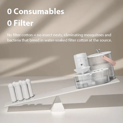 ROJECO Wireless Smart Pet Water Fountain Tilting 3L Cat Water Dispenser 2600mAh No-Filter Design Automatic Cat Fountain Drinker