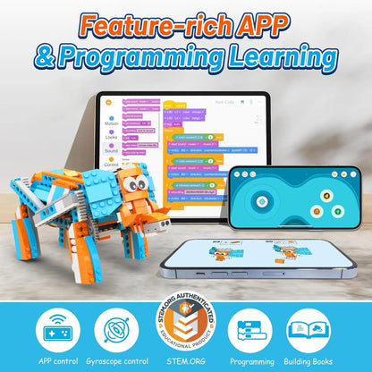 Apitor Robot S 10-in-1 Coding Robot Kit APP/Remote Control Programmable Building Blocks STEM Educational Toy Gift for Kids 8-12