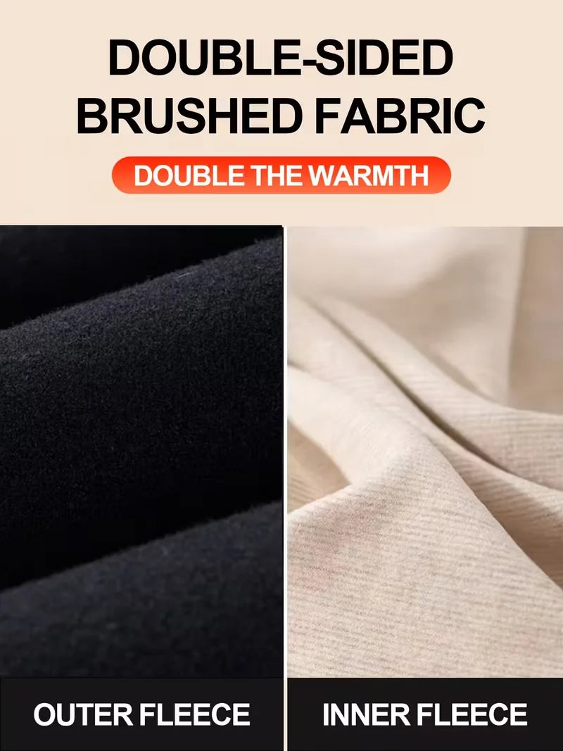Winter Fleece Inner Straight Wide Leg Trousers High Waisted Straight Pant Suitable For Work Professional Style Plus Size Legging