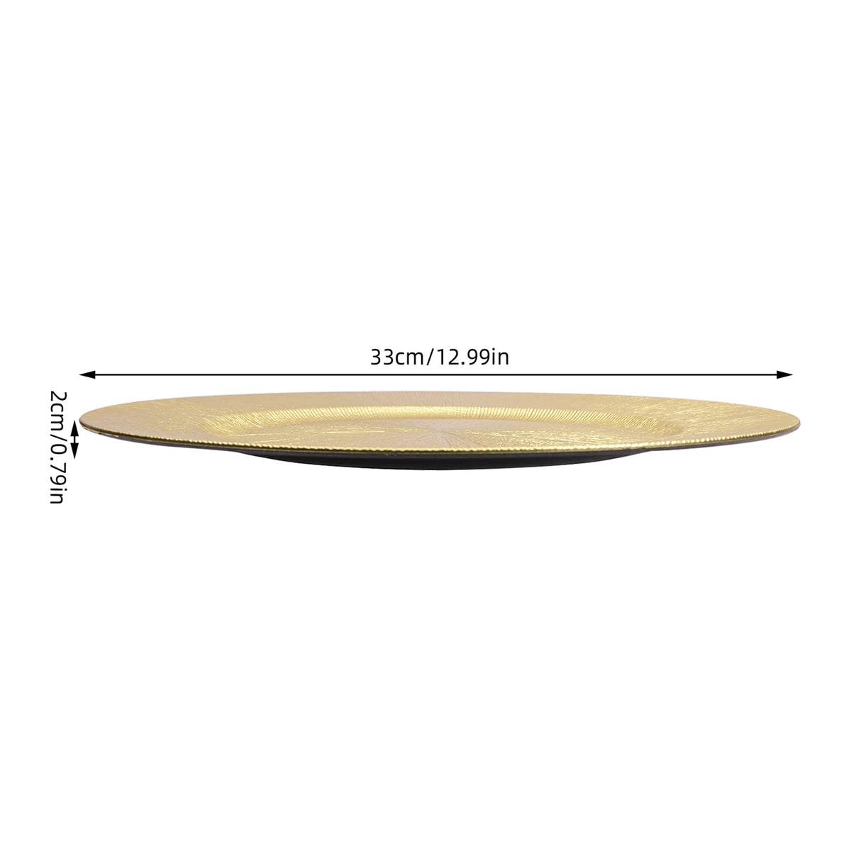 Gold Round Charger Plates Set 50Pcs PP Reusable Serving Plates For Wedding Banquet Hotel Restaurant Party Table Decor