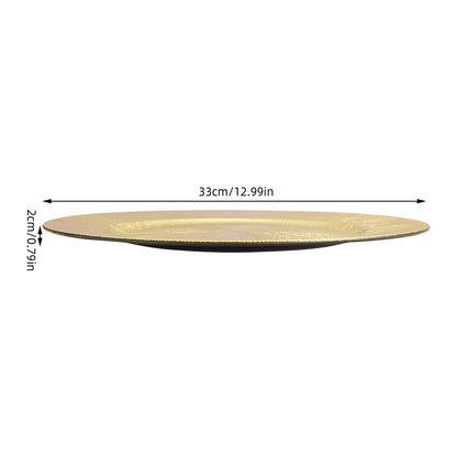 Gold Round Charger Plates Set 50Pcs PP Reusable Serving Plates For Wedding Banquet Hotel Restaurant Party Table Decor