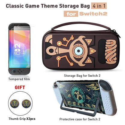 2025 Classic Storage Bag for NS Switch 2 ZD Tears Waterproof Hard Carrying Case Shell Cover for NS Switch 2 Game Accessories
