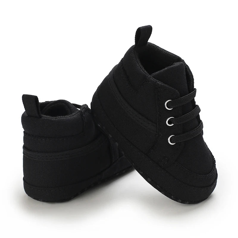 Baby Boys Girls High Top Canvas Sneakers 0-1 Year First Walker Soft Bottom Comfortable Casual Sports Newborn