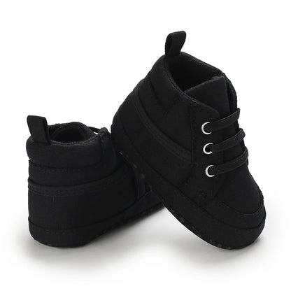 Baby Boys Girls High Top Canvas Sneakers 0-1 Year First Walker Soft Bottom Comfortable Casual Sports Newborn