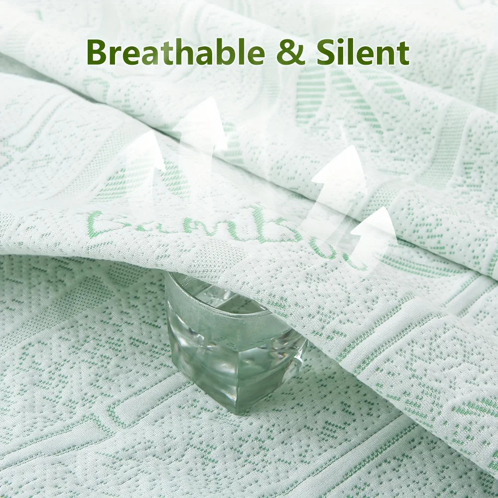 1p Cooling Bamboo Fiber Fitted Sheet, Breathable Mattress Protector