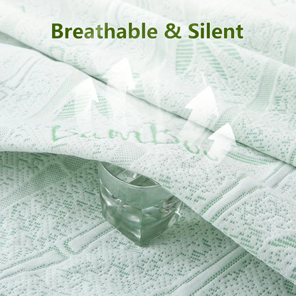 1p Cooling Bamboo Fiber Fitted Sheet, Breathable Mattress Protector