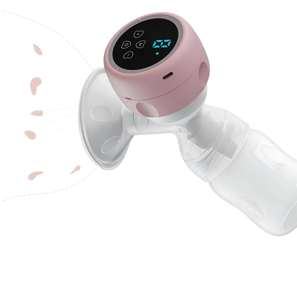 Intelligent Integrated Electric Breast Pump, High Suction Portable Painless Silent Breast Milk Pump for Postpartum Mothers