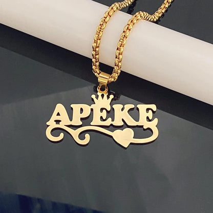 Men’s Personalized Name Necklace | Stainless-Steel Crown Pendant | Everyday Wear & Gifts