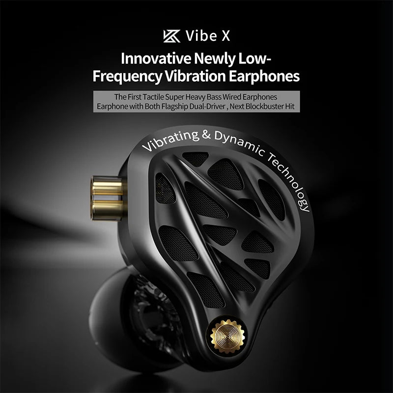 In Stock KZ Vibe X Low Frequency Vibration Earbuds HiFi IEM Deep Bass Headset Stereo Sound In-Ear Earphones for Music Gaming