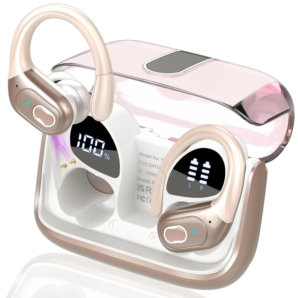 Bluetooth 5.4 TWS Earbuds 75Hrs with Charging Case,IPX7 Waterproof Sport Earphones with Mic,Wireless Noise Cancelling Headphones