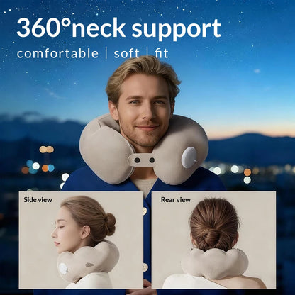 1 pc of compression inflatable neck pillow, portable adjustable U-shaped support pillow, office travel neck pillow