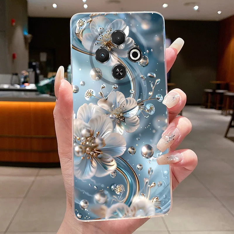 For Tecno Spark 30C Case kl5 kl5n Aesthetic Butterfly Flower Clear Soft Silicone Back Cover Techno Spark 30C Phone Case k15 k15n