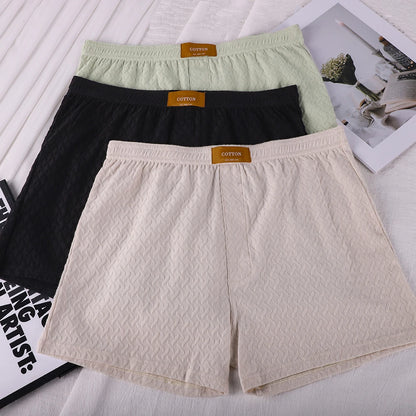 3PCS/Pack 100% Cotton Fashion Solid Plaid Underwear for Man Knit Breathable Men's Panties High Elastic Super Soft Boxers Hombre