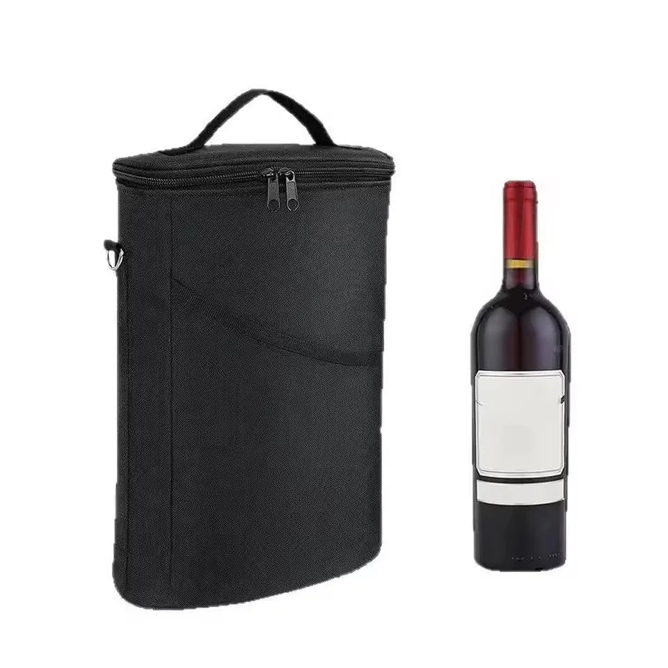 Wine Carrier Tote,Insulated Leakproof Wine Cooler Bag, Wine Travel Bag for Picnic Beach, Portable Wine Bottle Carrying Case