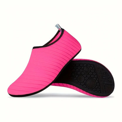 Unisex Hard Sole Striped Water Shoes | Quick-Dry Barefoot Beach & Swim Shoes for Hiking, Wading, Yoga, Fitness, Surfing, Diving