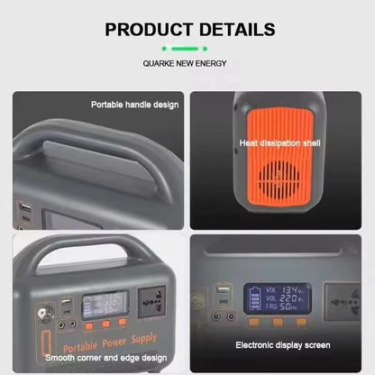 New 500W Portable Power Station Solar Generator 461Wh LiFePo4 Battery 220V Energy Power Plant for Camping RV Emergency Travel