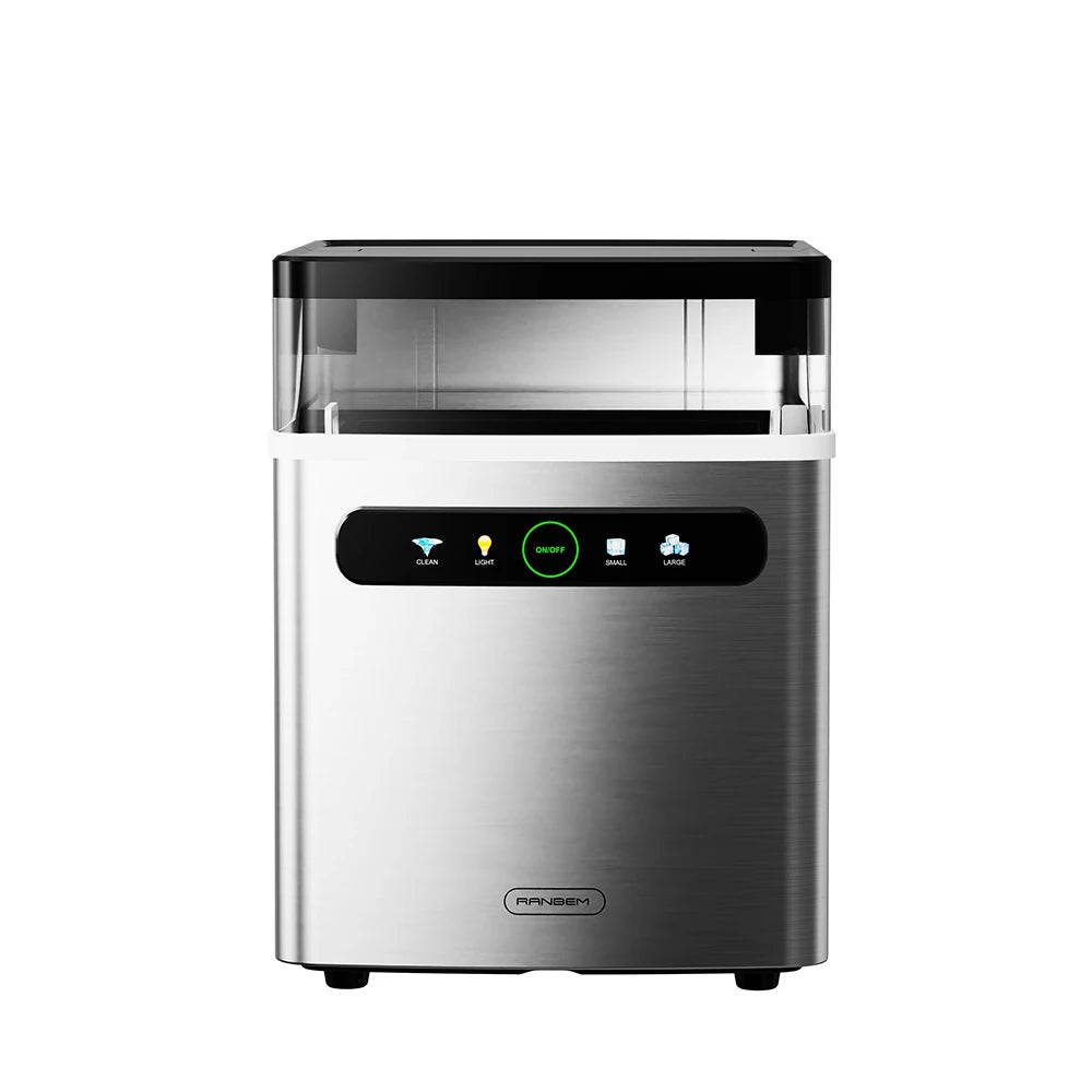 1.5L Table Top Automatic Ice Maker Stainless Steel WiFi Touchpad Control 15kg/24hrs Electric Portable Household