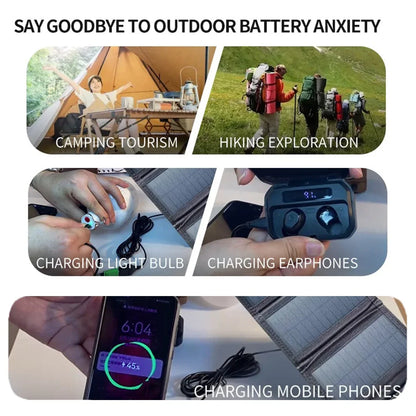 Backpack Carry Portable Foldable Waterproof Solar Charger 25W 100W Dual USB Solar Panel Power Supply Outdoor Camping Emergency