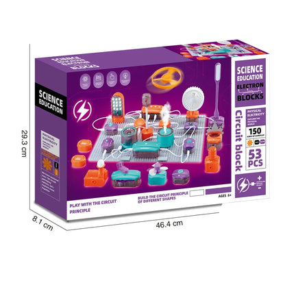 STEM Science Education Electronic Building Blocks Toy Physics Circuit Experiment Set Handmade Science Kit for Kids
