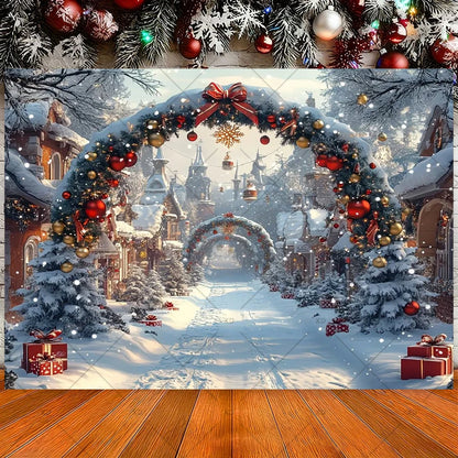 Winter Christmas Candy Vine Arch Theme Banner Background, Children's Birthday Party, Home Decoration Photography Backdrop Cloth