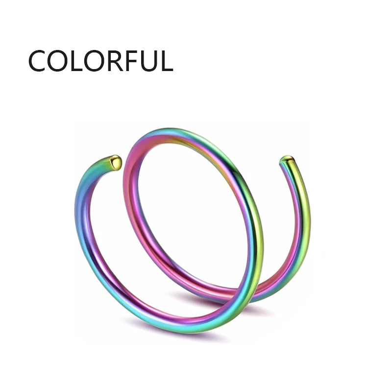 Women Fake Piercing Nose Ring Hoop Septum Non Piercing Nose Clip Rock HipHoop Stainless Steel Magnet Fashion Punk Body Jewelry