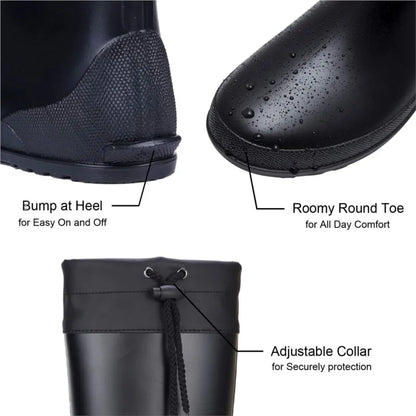 Crestar Women's Mid Calf Rain Boots Outdoor Ultra Lightweight Portable Waterproof Garden Shoes Fashion Non-slip Gardening Boots