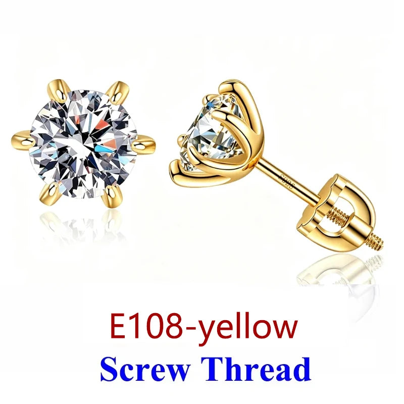 Premium 0.5-2ct Moissanite Diamond Stud Earrings for Women Orginal 925 Sterling Silver Screw Back Women Moissanite Earring 2026